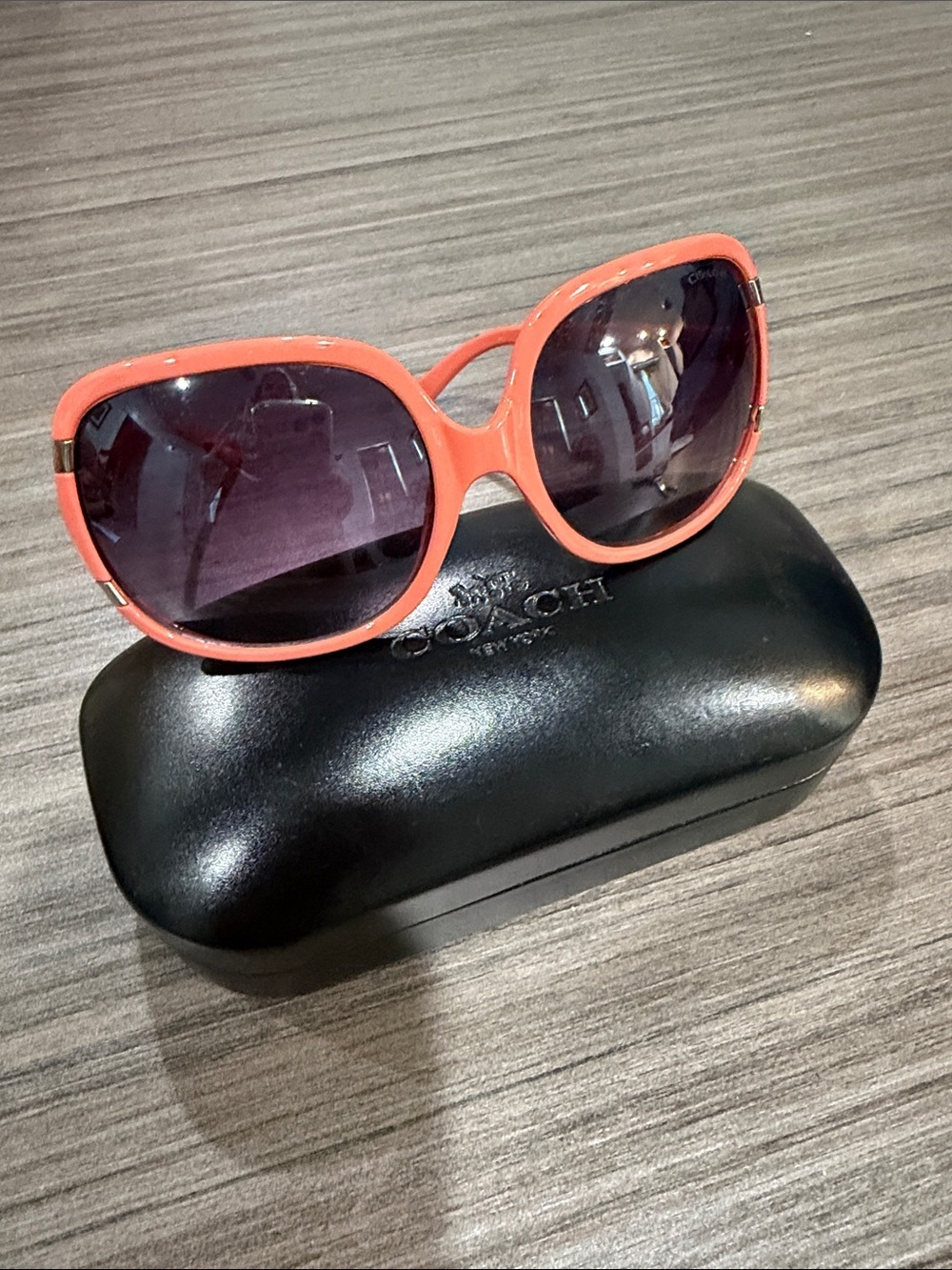 Vintage Coach Coral/Pink Oversized Women's Sunglasses